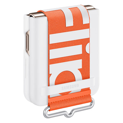 Samsung Galaxy Flip 4 Silicone Cover with Strap White