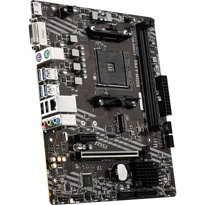 MSI - Tarjeta Madre - B550M-A PRO - MATX - Socket AM4 - CPU (MAX SOPORTADO) RYZEN 9 - 2.5G LAN/Puertos de Audio -HDMI - 2 DIMM - Memoria Máxima DDR4 (64GB) - Para AMD