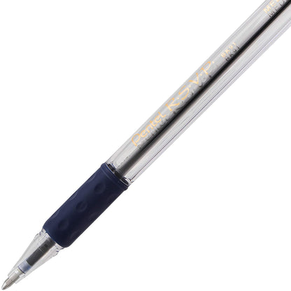 Pentel BK91C R.S.V.P. Bolígrafo 1 mm Azul | Caja de 12, barril transparente, tinta azul, punta acero inoxidable, recargable