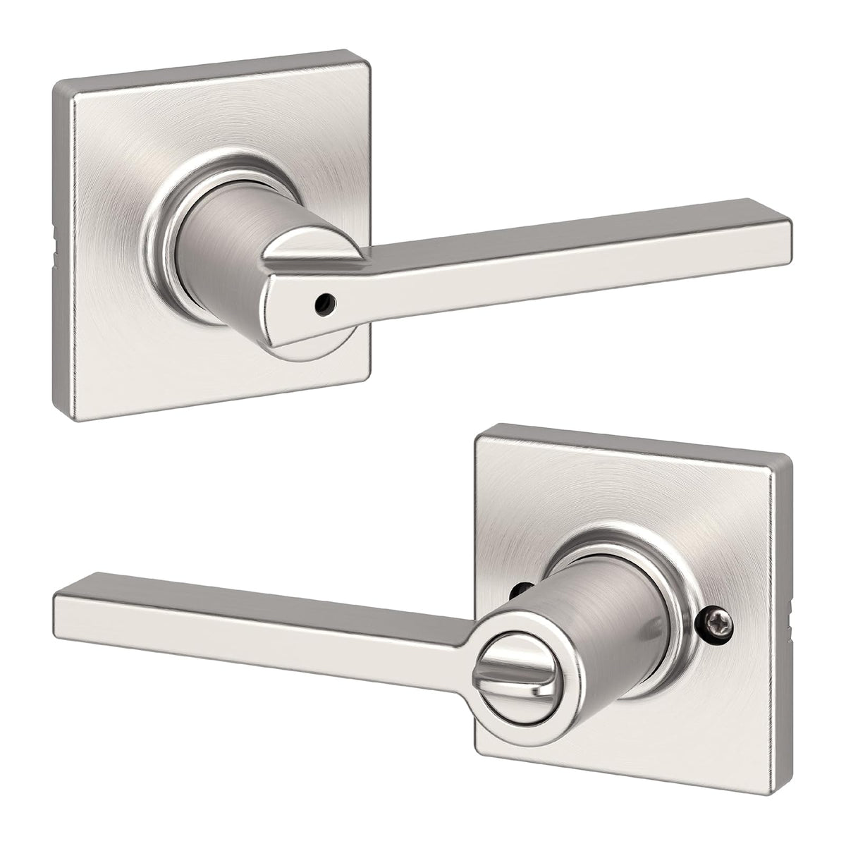 Kwikset Casey Manija de Privacidad para Puerta Interior - Privacidad - Níquel Satinado - 1 paquete