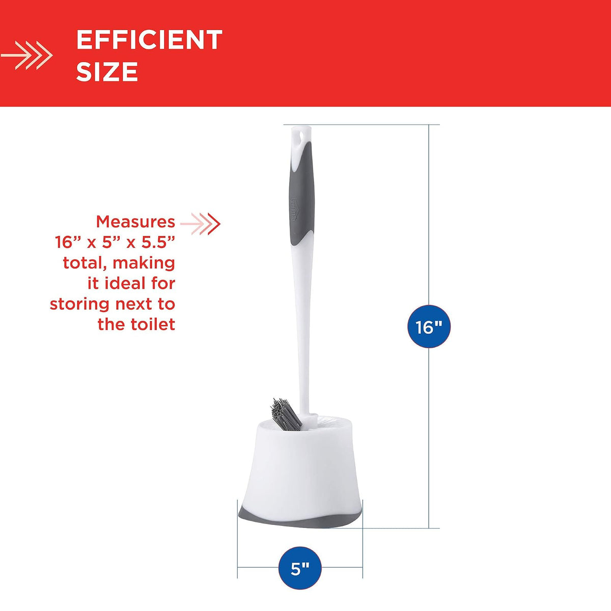 Clorox - Escobilla y émbolos para Inodoro, Blanco, Toilet Brush with Base, 1