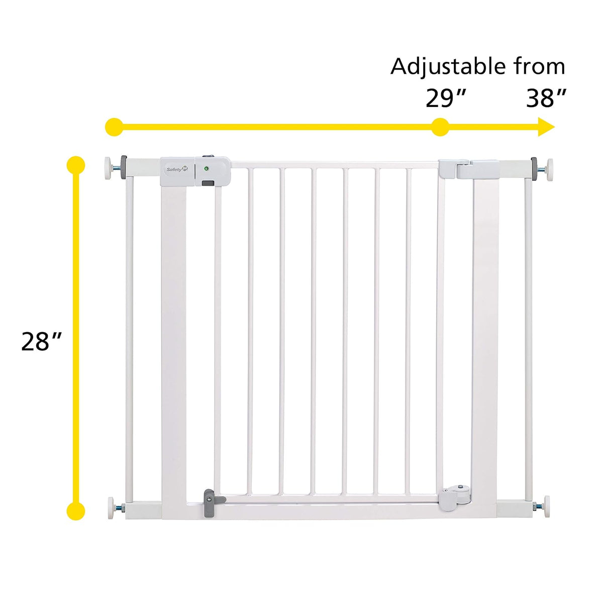 Safety 1st - Puerta para bebé con cierre automático y fijación a presión, para espacios desde 74 hasta 96 cm