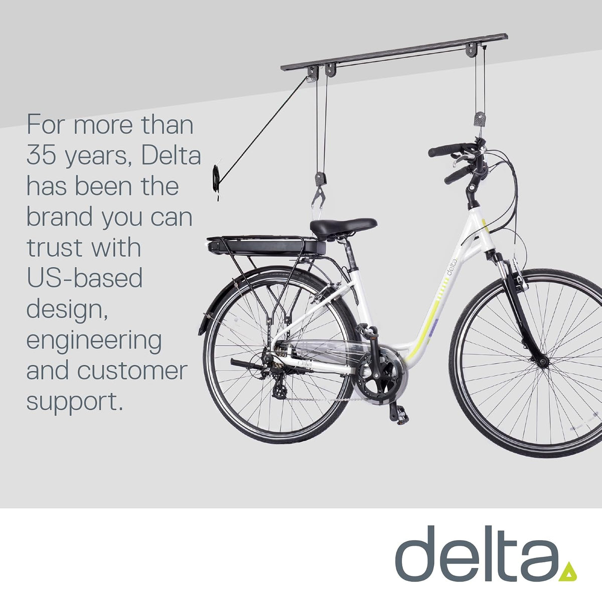 Bike Hoist for Garage with Utility Hooks Lift Storage - Heavy Duty for Space Saving - Road, Commuter & Mountain Bikes, Holds Kayaks & Ladders - No-Hassle Installation for Quick & Easy Access