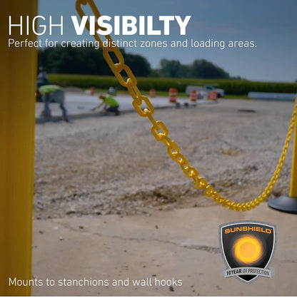 US Weight Cadena de Seguridad de Plástico Amarillo 2 x 100 Pies Resistente UV