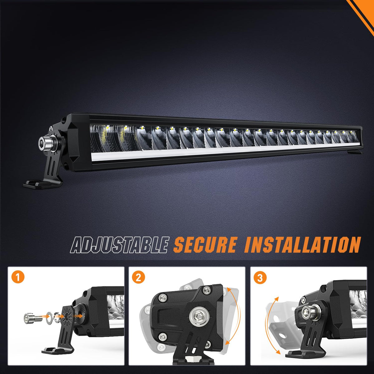 Nilight Barra LED 30 Pulgadas 120W DRL Ámbar IP68 Kit - 1 Pieza