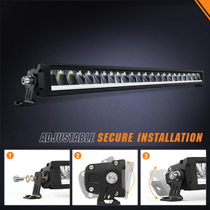 Nilight Barra LED 30 Pulgadas 120W DRL Ámbar IP68 Kit - 1 Pieza