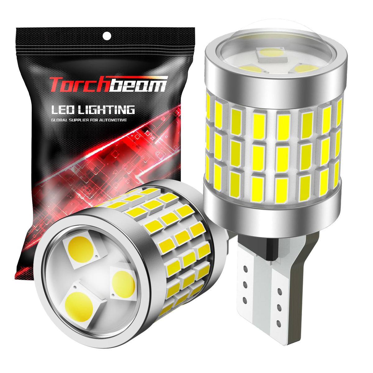 Torchbeam 912 921 T15 Foco LED de Marcha Atrás 1800 Lúmenes 6000K Xenón Blanco Superbrillante, Paquete de 2