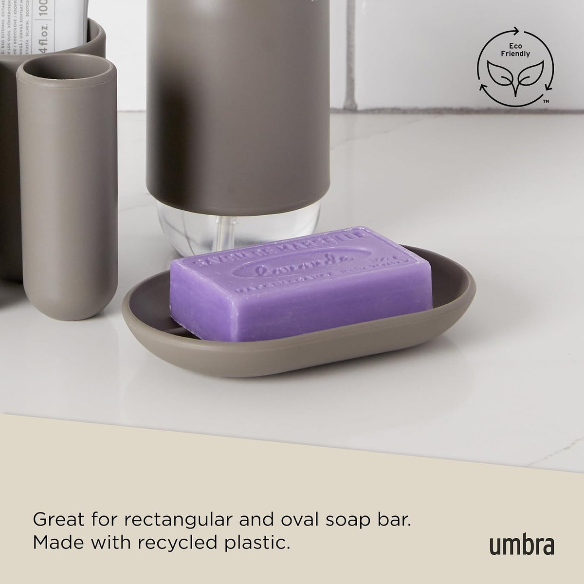 Umbra | Jabonera Touch, Diseño Minimalista, Color Gris