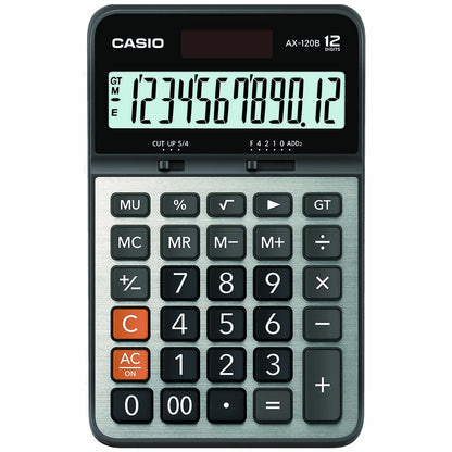 Casio AX-120B-S-MC Calculadora de Escritorio, Portátil, Color Gris/Café