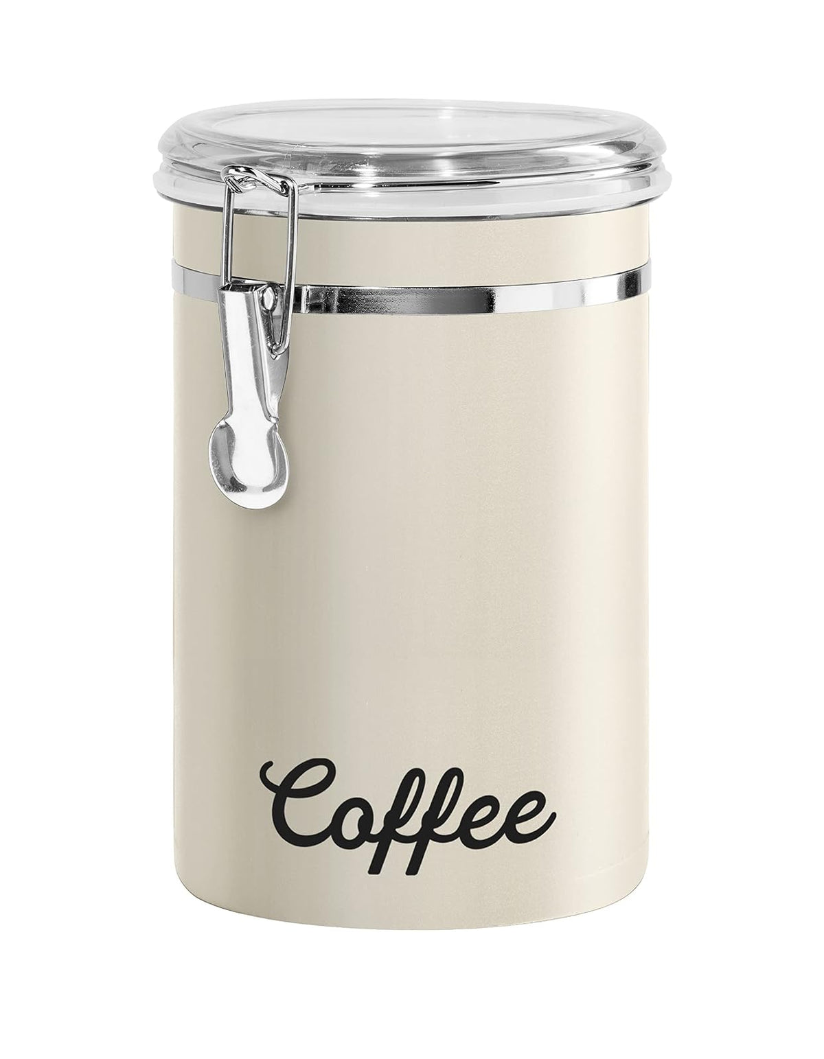 Oggi Bote de Azúcar de Acero Inoxidable, 60 oz, Tapa Hermética - Gris Cálido - Coffee - 5 x 7.5" - 62 fl oz