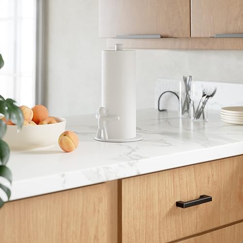 Umbra Buddy - Toallero de Papel, Color Blanco | Se adapta a rollos de toallas de papel estándar, encimera de cocina, baño, uso de oficina