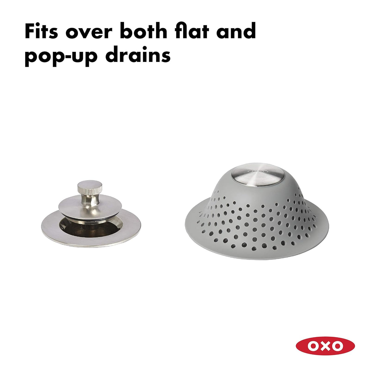 OXO Good Grips - Protector de Drenaje de Silicona para Ducha y Tina, colector de Drenaje de Cabello