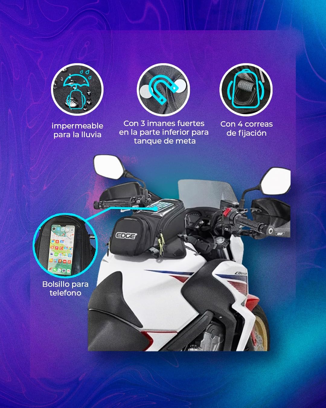 Bolsa para Tanque DE Moto Edge