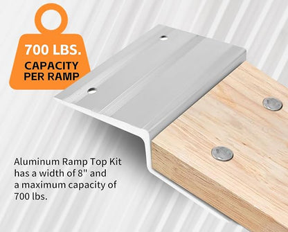 MaxxHaul 50946 Kit de Rampa Superior de Aluminio - Diseñado para Tablas de 2"x8" Pulgadas para Automóvil, Camiones, Remolque, Entrada de Garaje, cobertizo, cortacésped
