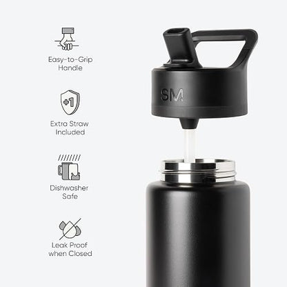 Simple Modern Botella de Agua con Popote | Termo de Acero Inoxidable Aislado para Desportes Gimnasio | Summit Colección | 650ml | Bellini