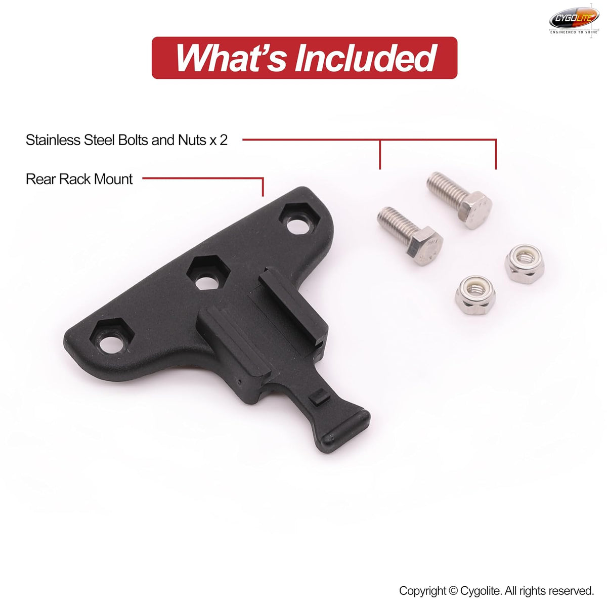 Cygolite - Soporte de luz Trasera para Luces traseras de Bicicleta Hypershot, Hotshot Pro y Hotshot Series con Soportes Duros (Montaje Original) pequeño