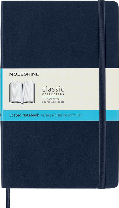 Moleskine Classic - Cuaderno de tapa blanda, diseño de lunares, punteado, Sapphire Blue