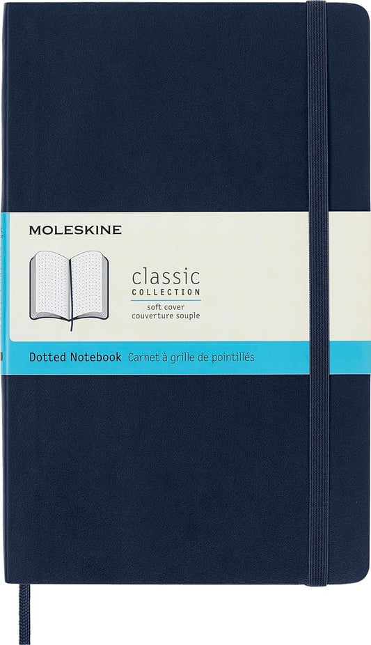 Moleskine Classic - Cuaderno de tapa blanda, diseño de lunares, punteado, Sapphire Blue