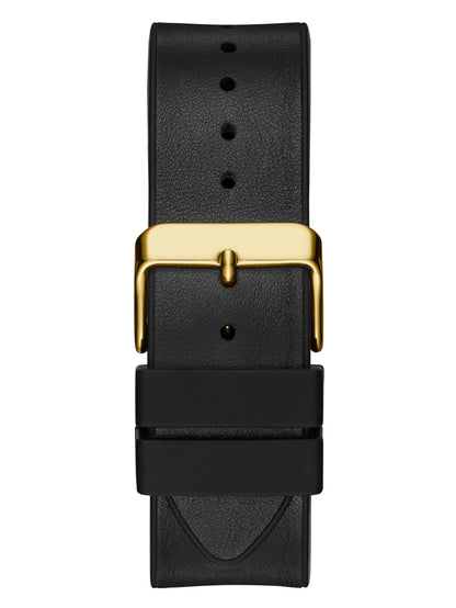Guess Reloj analógico de cuarzo para hombre con correa de silicona lisa negra (modelo: GW0202G1)