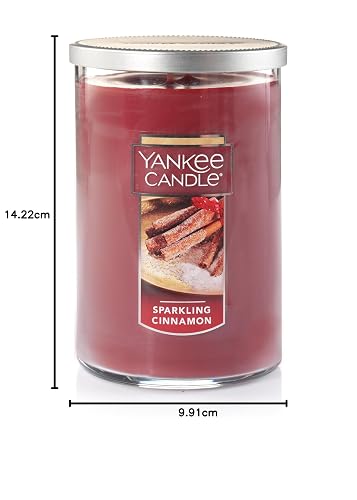 Yankee Candle Vela en Tarro Grande, Canela, Candelas, Rojo, Large 2-Wick Tumbler Candle, 1