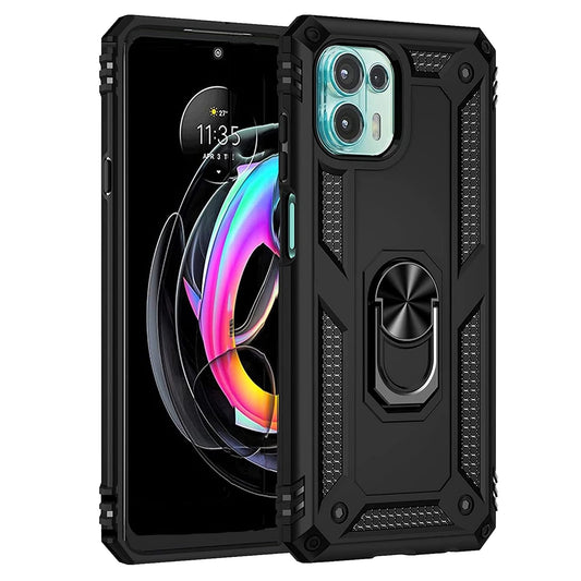 Funda Uso Rudo con Anillo para Moto Edge 20 Lite (Negro)