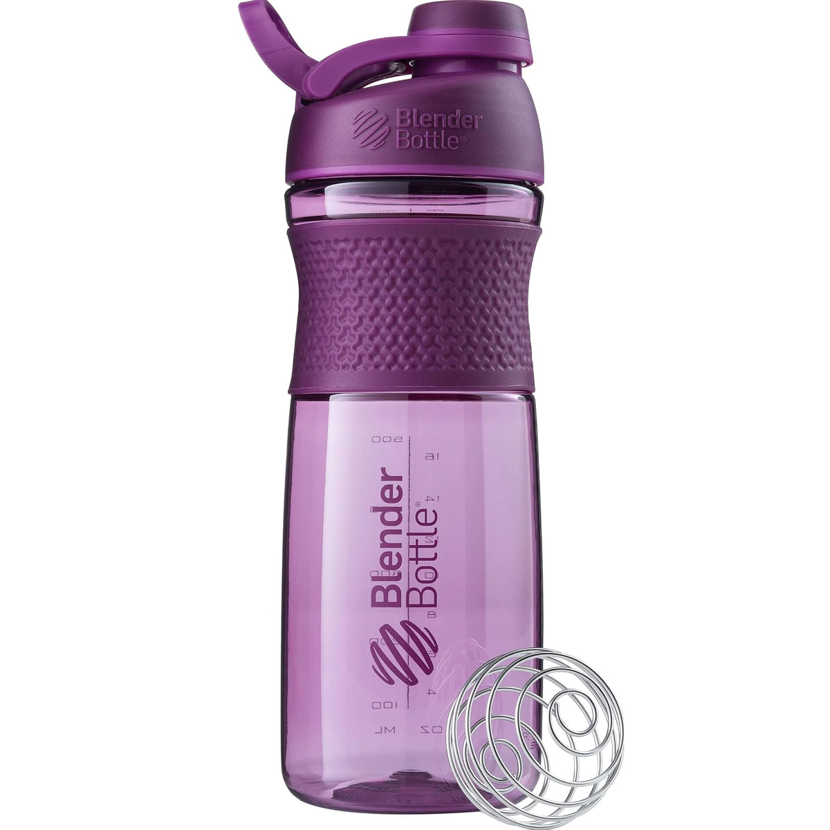 BlenderBottle SportMixer Botella Mezcladora con Tapa Giratoria y Batidor BlenderBall - Ciruela - 28 oz