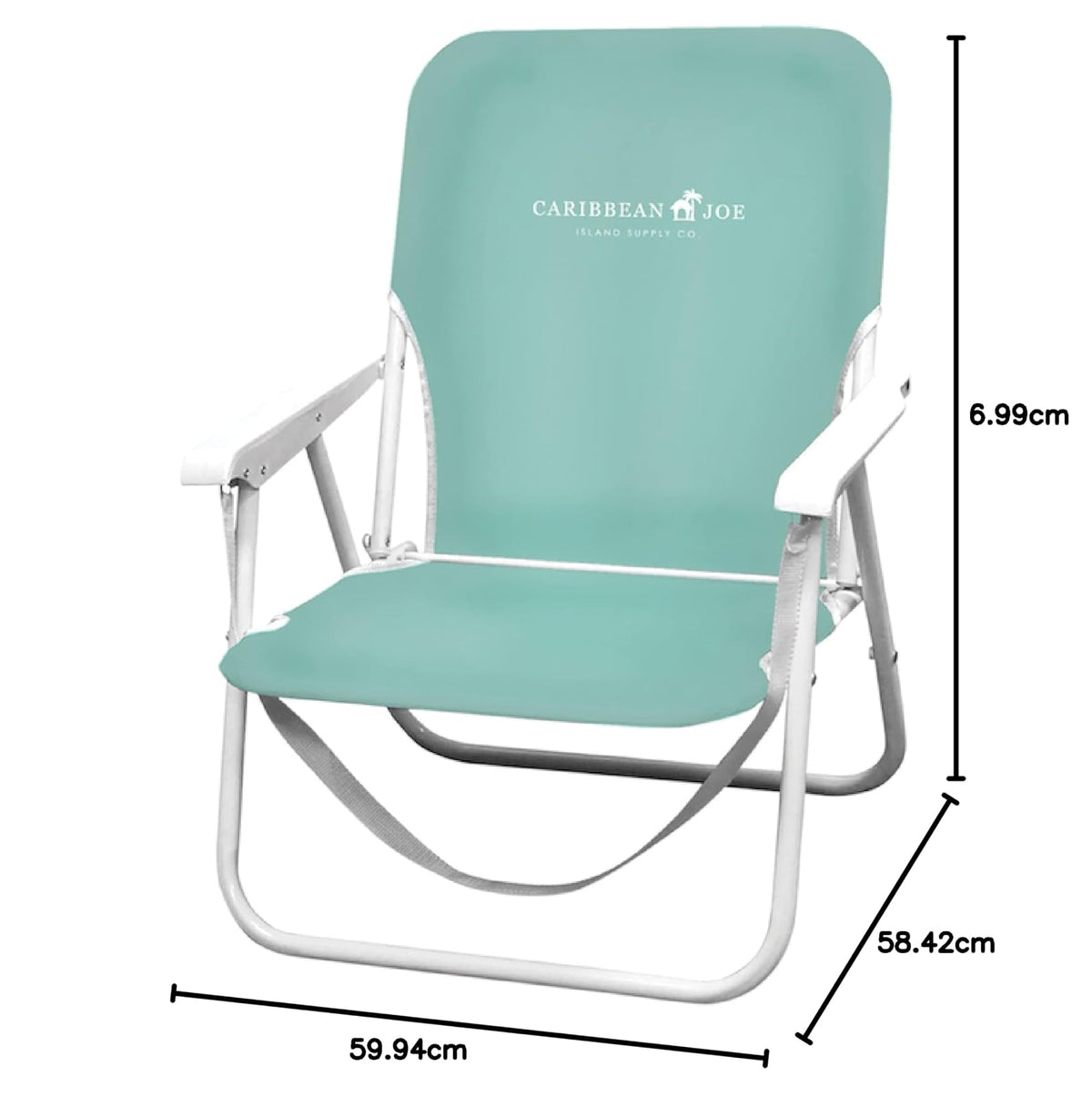 Caribbean Joe - Silla de Playa Plegable, 1 posición, Ligera y portátil, Plegable para Acampar al Aire última intervensión con Correa de Transporte