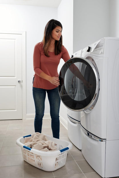 Rubbermaid Commercial Products – Cesto para Ropa Sucia y Organizador de Lavandería, Canasta de Plástico para el Hogar, de 52 L, Blanco FG299787WHT