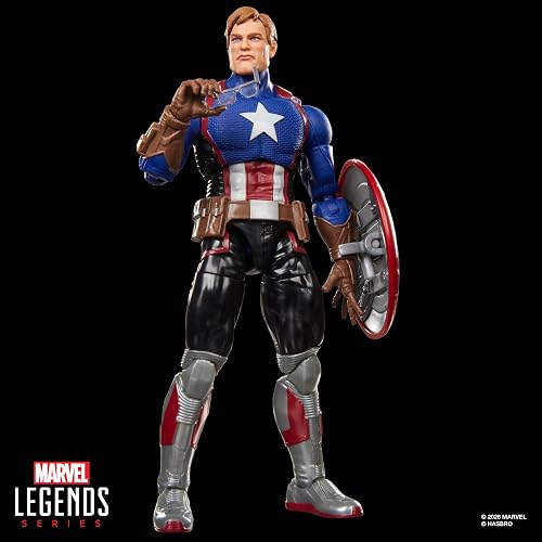 Marvel Legends Series, Marvel Super Heroes y Magic: The Gathering, Capitán América (Avengers: Twilight), Figura de 15 cm con Carta Exclusiva Metalizada de colección para el Juego