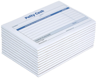 Adams Petty Cash Almohadilla Sin Carbono 9672ABF | 1 Parte, 5 x 3.5 In, 50 Copias Por Bloque, Recibos De Alquiler, Paquete De 12