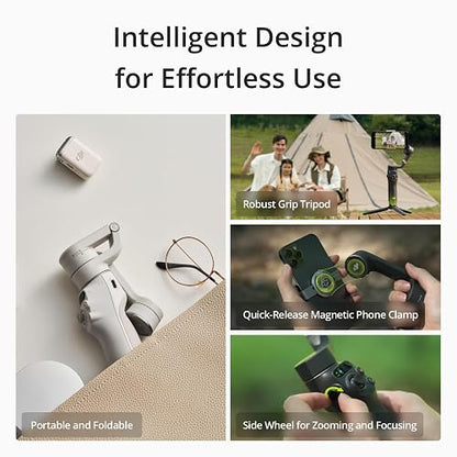 DJI Osmo Mobile 6, Estabilizador para Smartphones, Gris Platino | Brazo Extensible,Estabilizador 3 ejes, portátil y plegable, para Android y iPhone con ShotGuides, vlogging, YouTube, TikTok