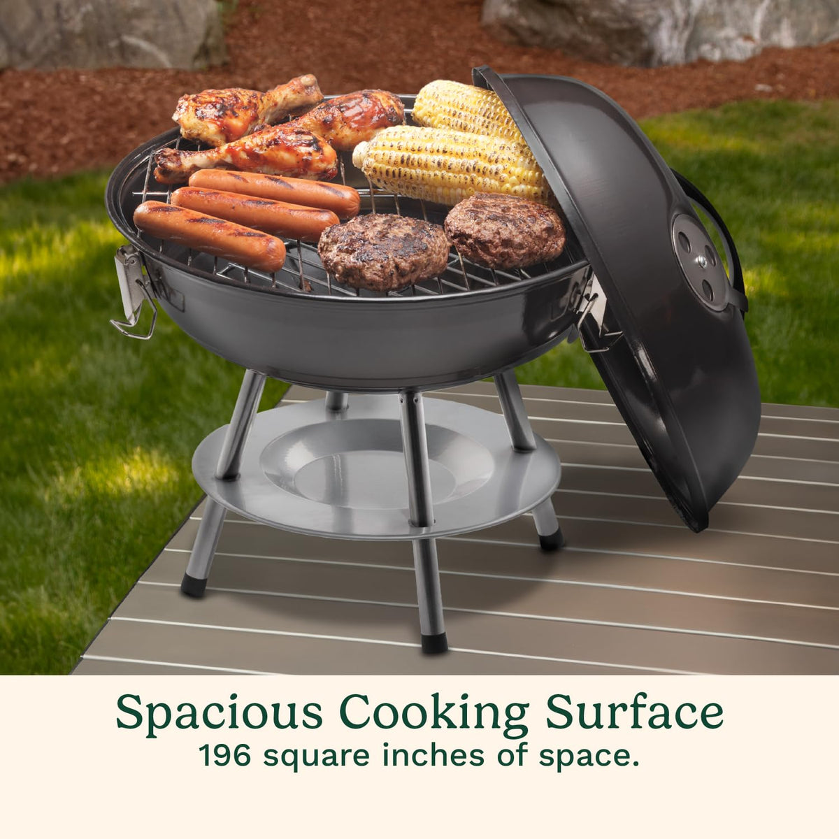 Cuisinart - Parrilla de carbón portátil CCG-190, 14 pulgadas, negra