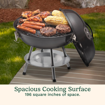 Cuisinart - Parrilla de carbón portátil CCG-190, 14 pulgadas, negra