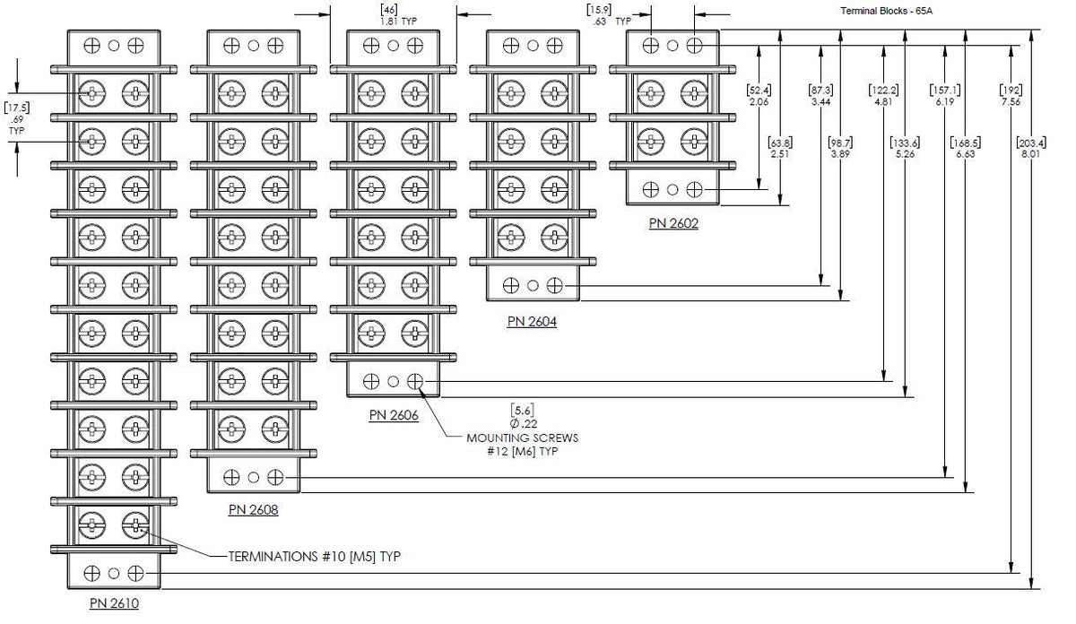 Blue Sea Systems - Bloques de terminales 20 A - 65 A