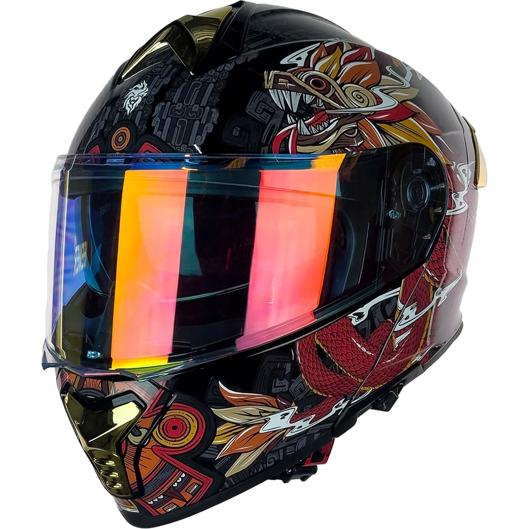 KOV Casco Thunder Quetzalcoatl Rojo Abatible Dot Talla XXL