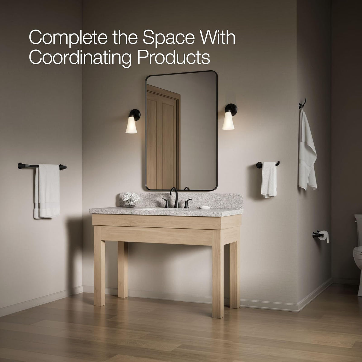 KOHLER 27397-BL Simplice Soporte de Papel higiénico Giratorio para Montaje en Pared, Color Negro Mate