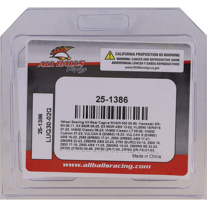 All Balls Racing Kit de Rodamientos de Rueda Compatible con Kawasaki, Rojo, 25-1386