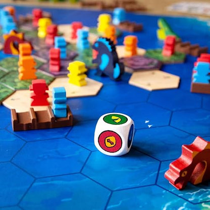 Survive The Island, Juego de Mesa de Supervivencia, 2-5 Jugadores, 45 Minutos por Partida, Edad 8+ Años, Tablero Hexagonal con Criaturas y Volcanes, Español