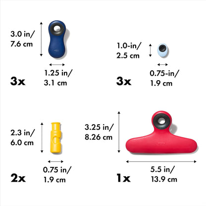 OXO Good Grips Collection Clip para bolsa, juego de 9 piezas, surtido