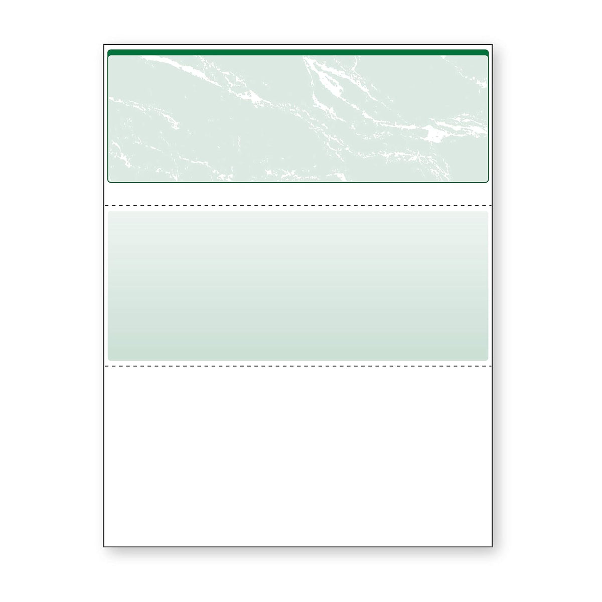 Comprobación de documentos multiusos, Cheque en la parte inferior, Azul, 2500 Sheets - Verde - 500 Sheets - Top Check