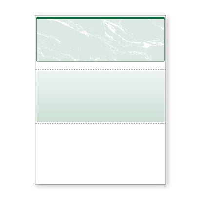 Comprobación de documentos multiusos, Cheque en la parte inferior, Azul, 2500 Sheets - Verde - 500 Sheets - Top Check