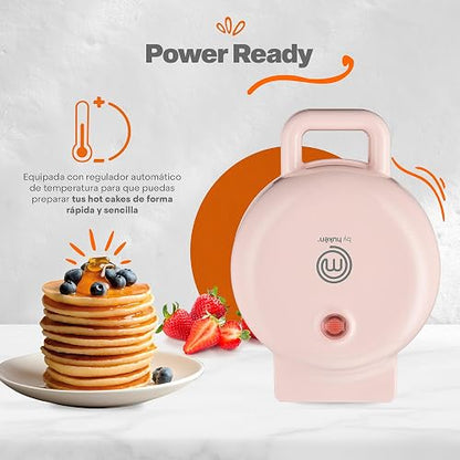 Hukën x MasterChef | Máquina para Hot Cakes Mini HEAT+ | Calentamiento Rápido y Uniforme | Temperatura Automática | Parrillas Antiadherentes | Luz Indicadora | Diseño Compacto