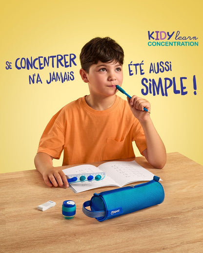 Maped Kidy Learn Concentration - 20 lápices ergonómicos de grafito con punta relajante para masticar - Recambio HB2 - Barril texturizado con mango