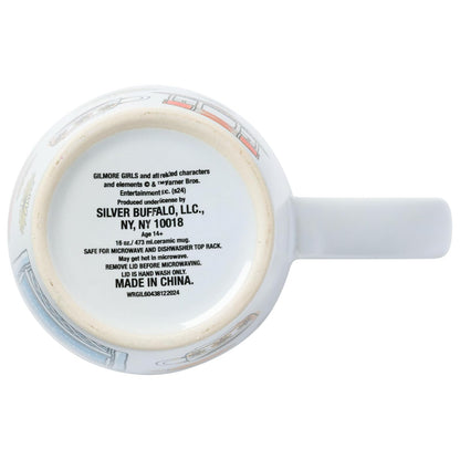 Silver Buffalo Gilmore Girls Stars Hallow Destination - Taza de viaje de cerámica de 16 onzas con tapa