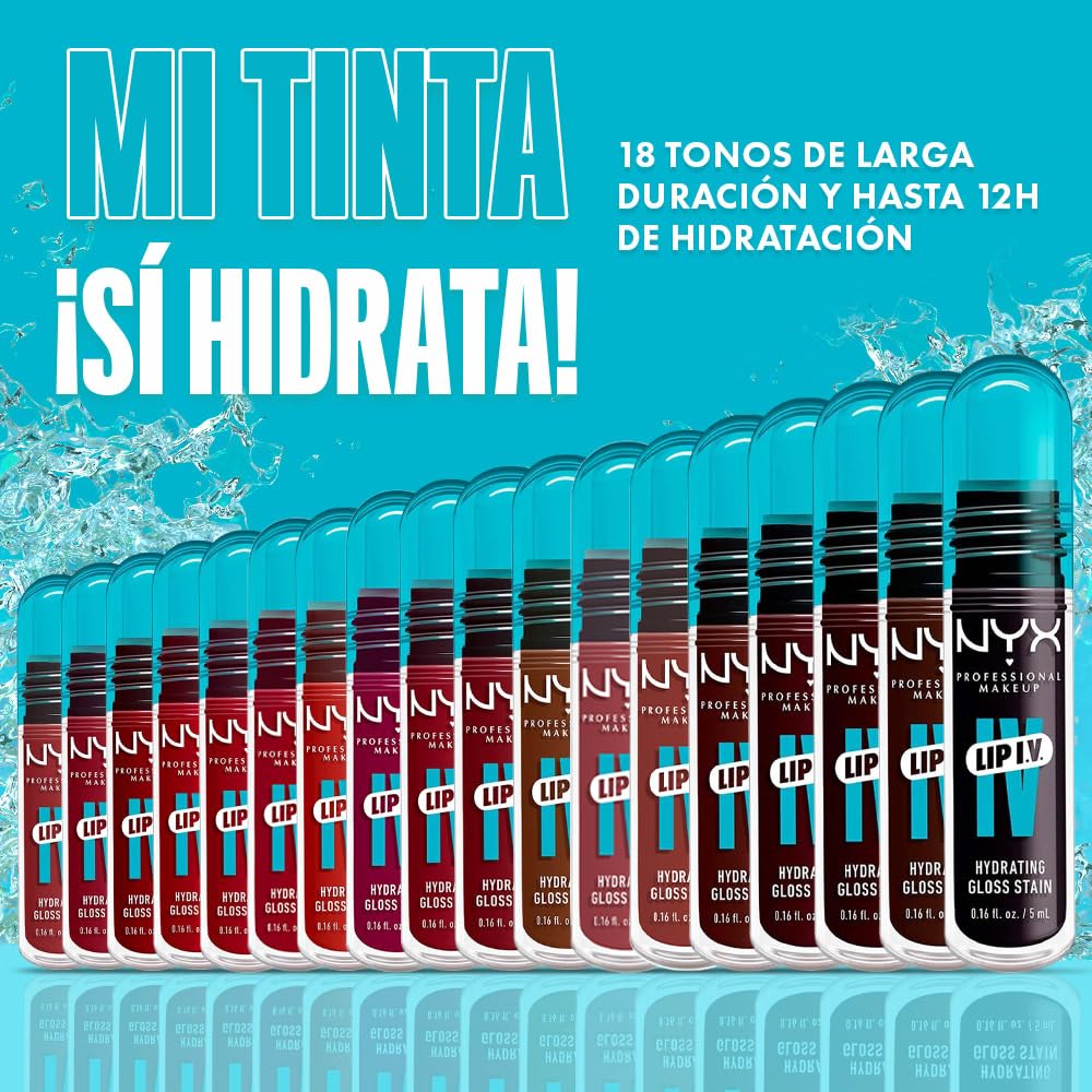 NYX Professional Makeup, Lip IV Tinta para Labios Hidratante con Efecto Gloss- Tono Mauve N Moist (Rojo Vino)
