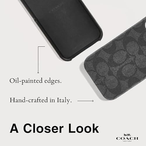 Coach Funda Delgada de Lona para iPhone 16 Pro MAX - Signature Charcoal