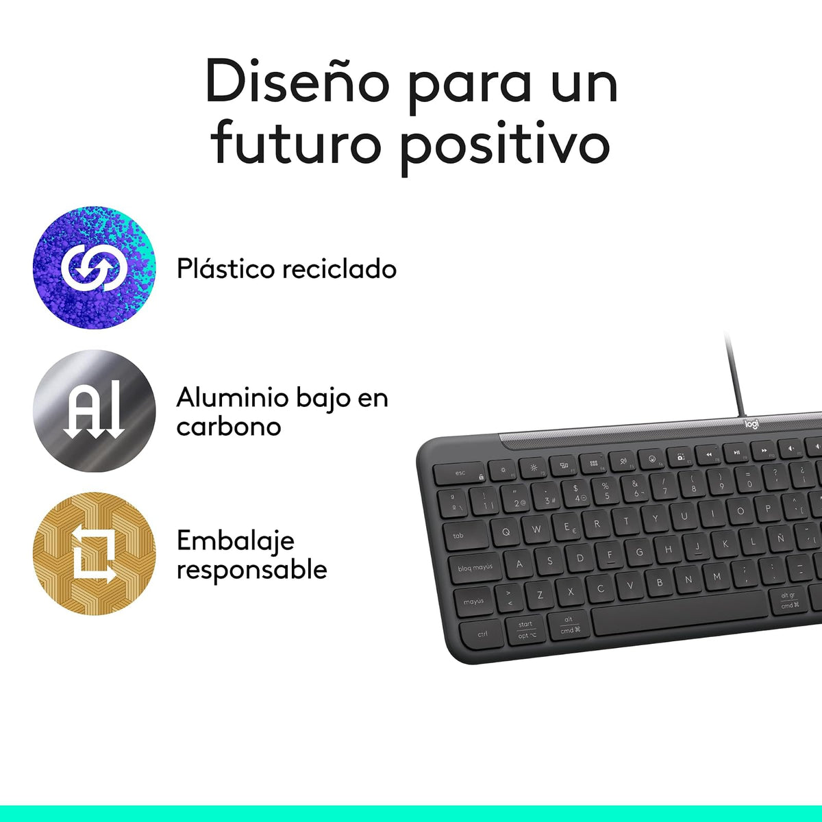 Logitech K620 Signature Slim for Business Teclado Alámbrico, tamaño estándar, USB-C Plug and Play, Windows/Mac/Chrome/PC/Notebooks - Color Grafito