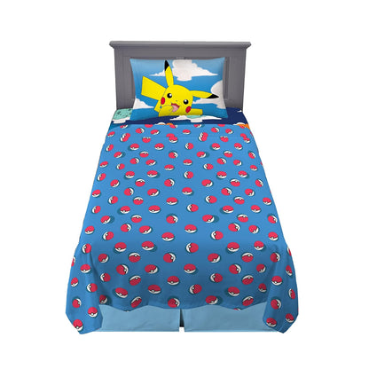 Franco Paw Patrol Juego de Sábanas de Microfibra para Niñas, Individual - Mellizo - Pokemon