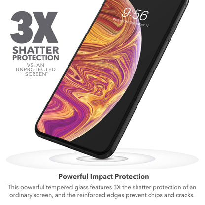 ZAGG InvisibleShield Glass+ Protector de Pantalla - Vidrio Templado de Alta Definición para iPhone 12 Pro/iPhone 12 / iPhone 11 / iPhone XR - Protección contra Impactos y Rayaduras