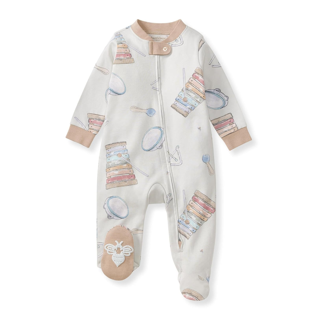Burt's Bees Baby Sleep and Play Pjs, 100% Organic Cotton One-piece Zip Front Romper Jumpsuit Pajamas Durmientes para bebés y niños pequeñosbebés niños